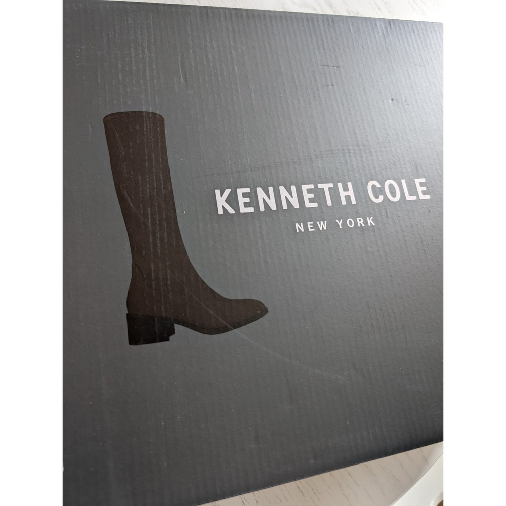 New Kenneth Cole Women's Tall Stanford Stretch Boot Vegan Brown Size 8 M NIB